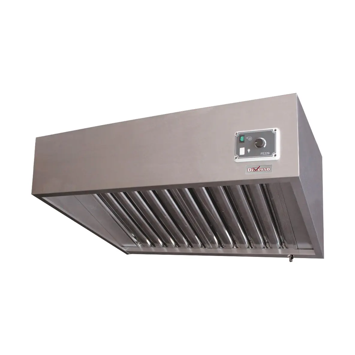 Hotte complète (9/9-2500 M3/h) 120 Pa, variateur, 4 filtres - 2000 x 700 mm