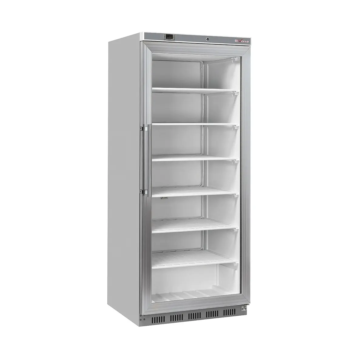 Armoire congélateur, porte vitrée, statique, 600 litres - Acier inox