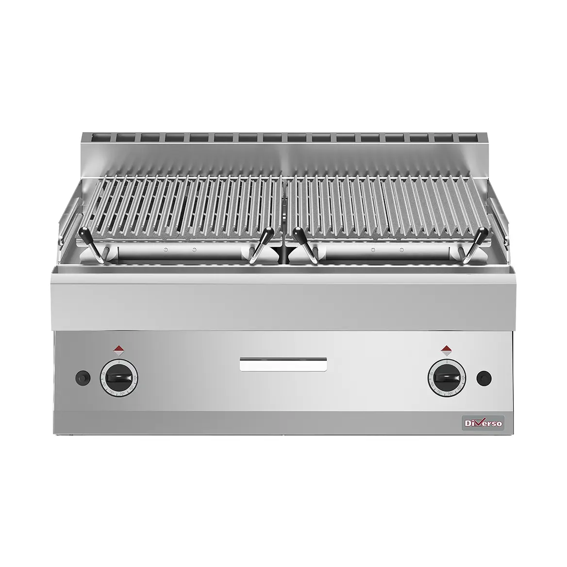 Grill pierre de lave, 1/1 module, grille en fonte "double face"