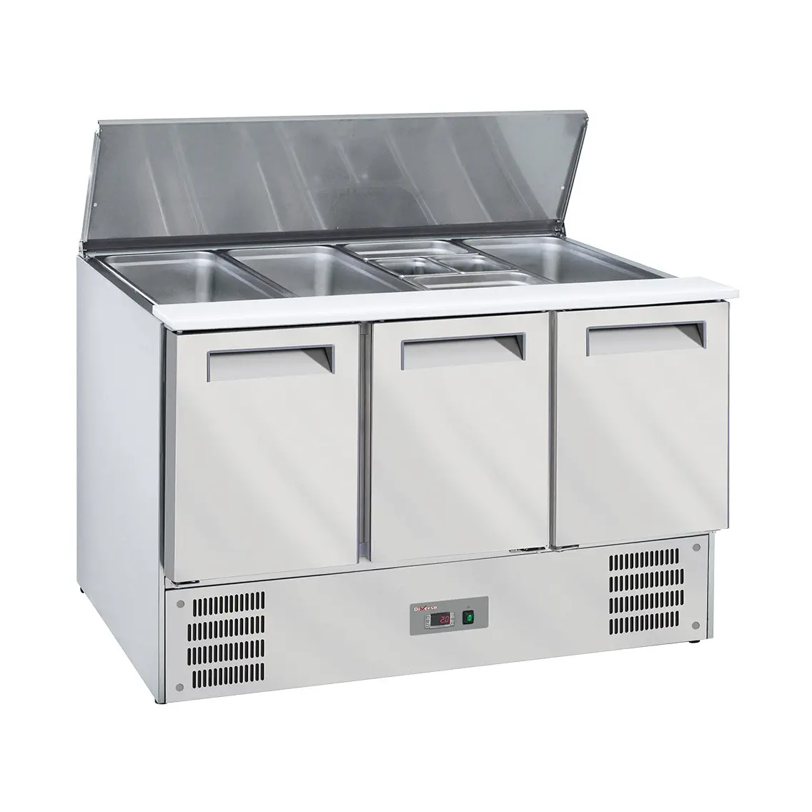 Saladette avec couvercle 4xGN1/1-150 mm + reserve 3 pt.GN 1/1