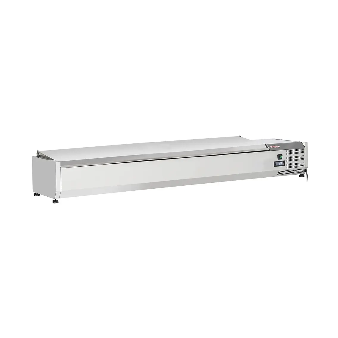 Structure réfrigérée 8x GN1/4 - 150 mm, avec couvercle inox - 1800 x 335 mm