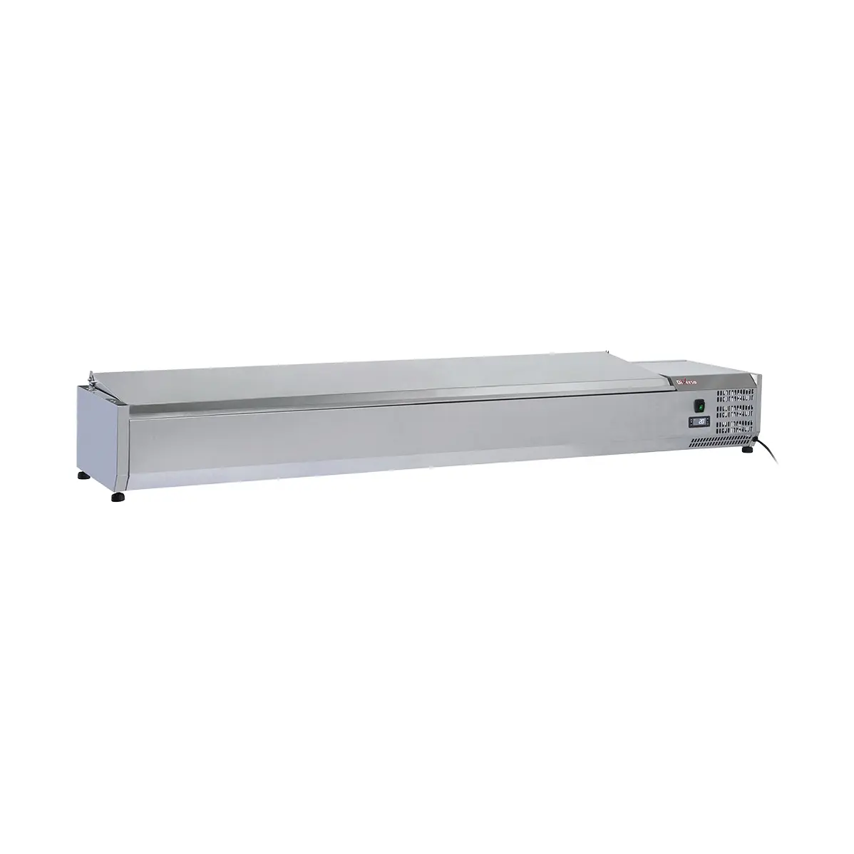 Structure réfrigérée 10x GN1/4 - 150 mm, avec couvercle inox - 2070 x 335 mm