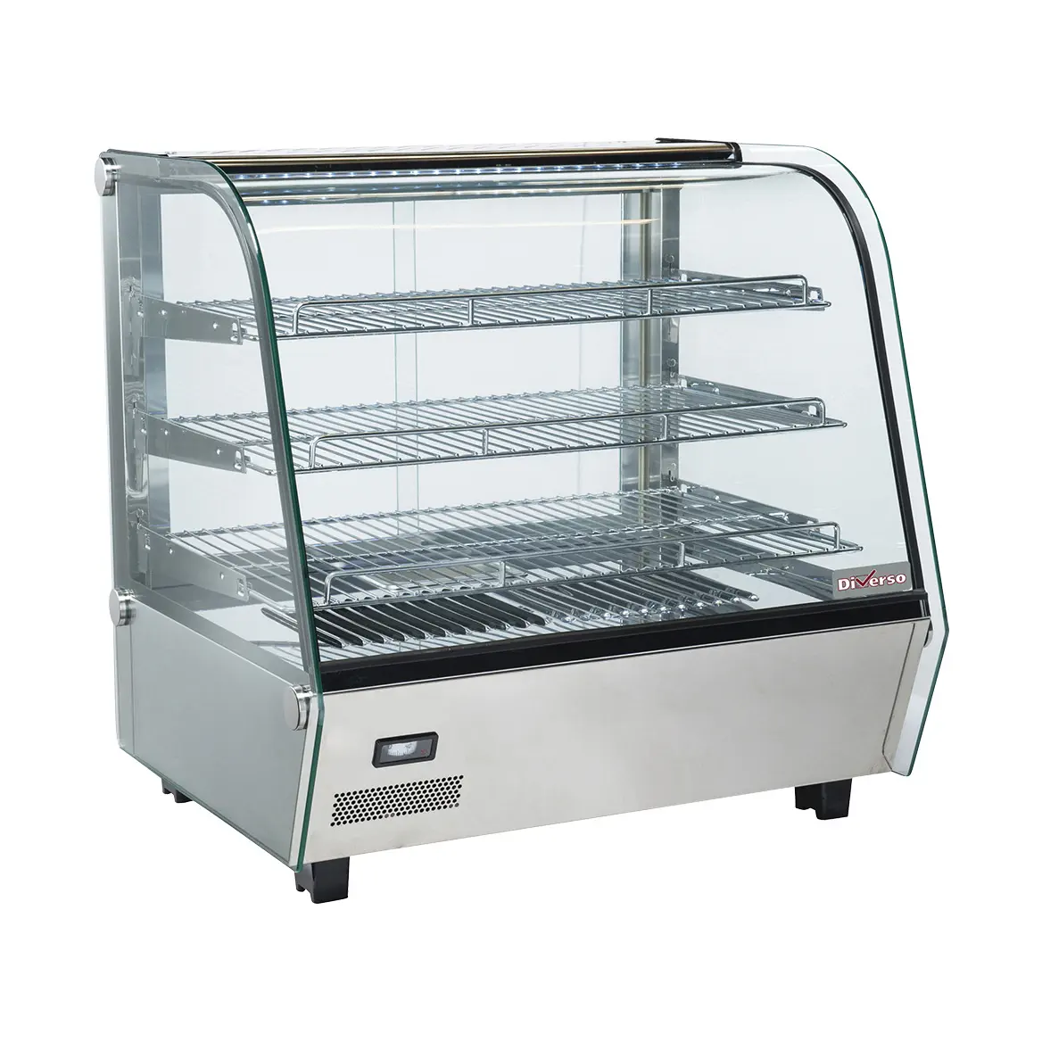 Vitrine chauffante de table, 3 niv., vitre bombée