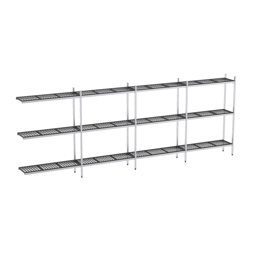 Rayonnage aluminium angle 5298x370 1700 3 niveaux
