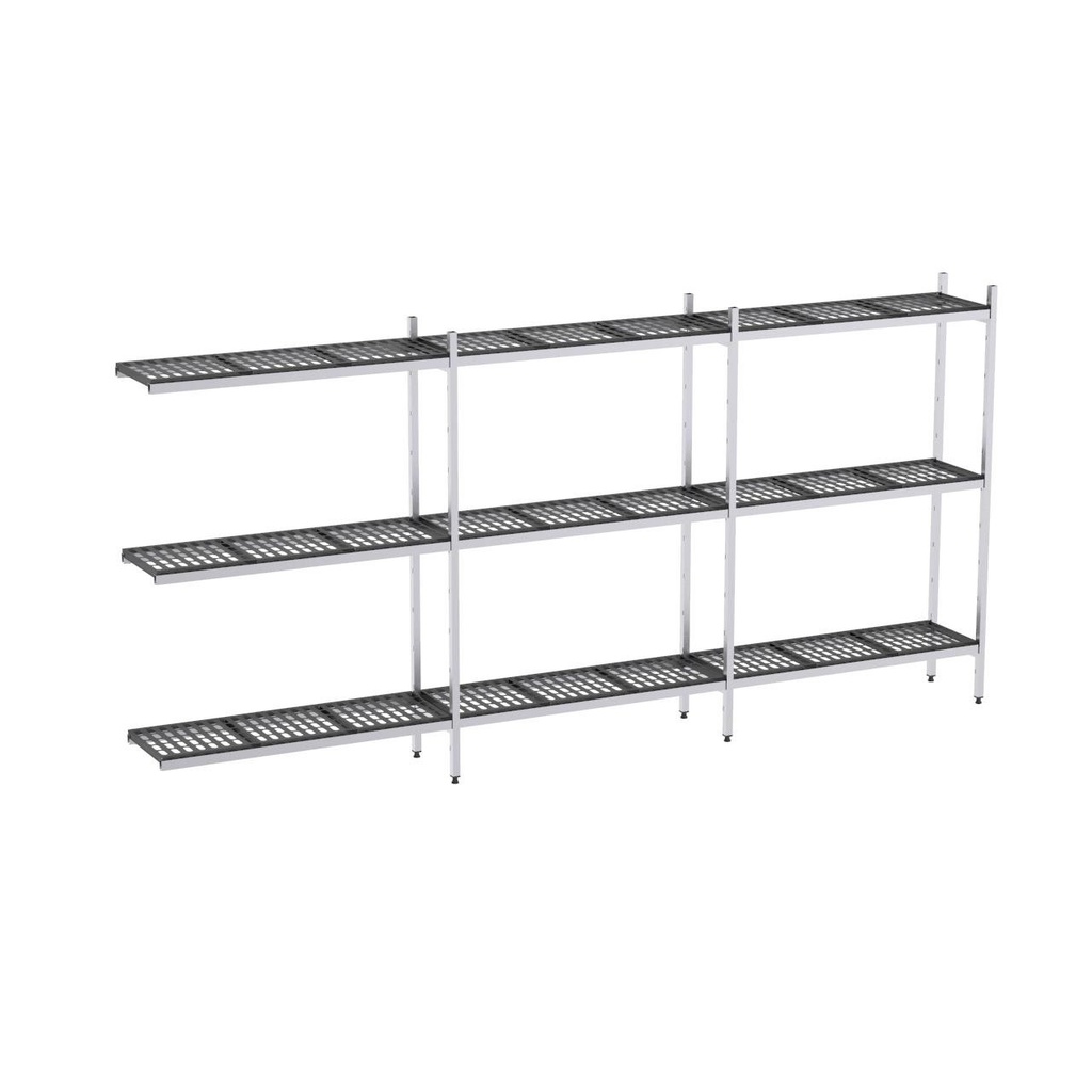 Rayonnage aluminium angle 4527x370 2000 3 niveaux