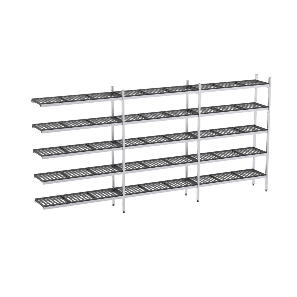 Rayonnage aluminium angle 3297x370 2000 5 niveaux