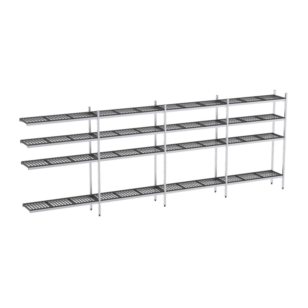 Rayonnage aluminium angle 5380x570 2000 4 niveaux