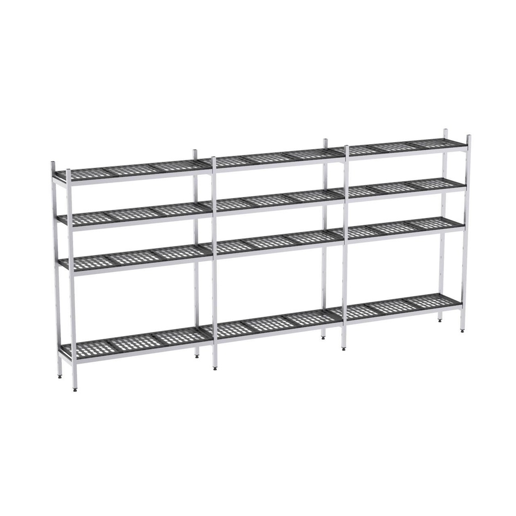 Rayonnage aluminium 3407x370 1700 4 niveaux