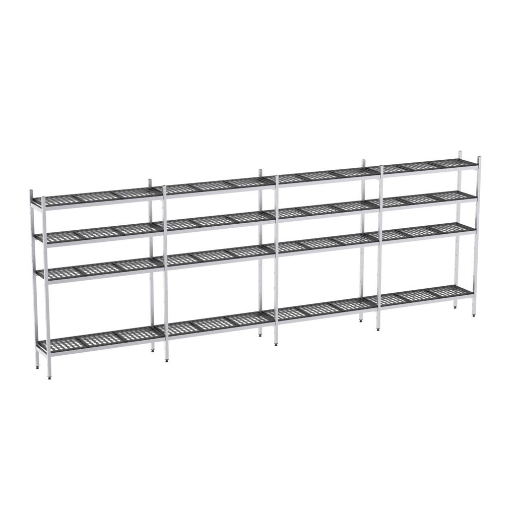 Rayonnage aluminium 4916x570 1700 4 niveaux