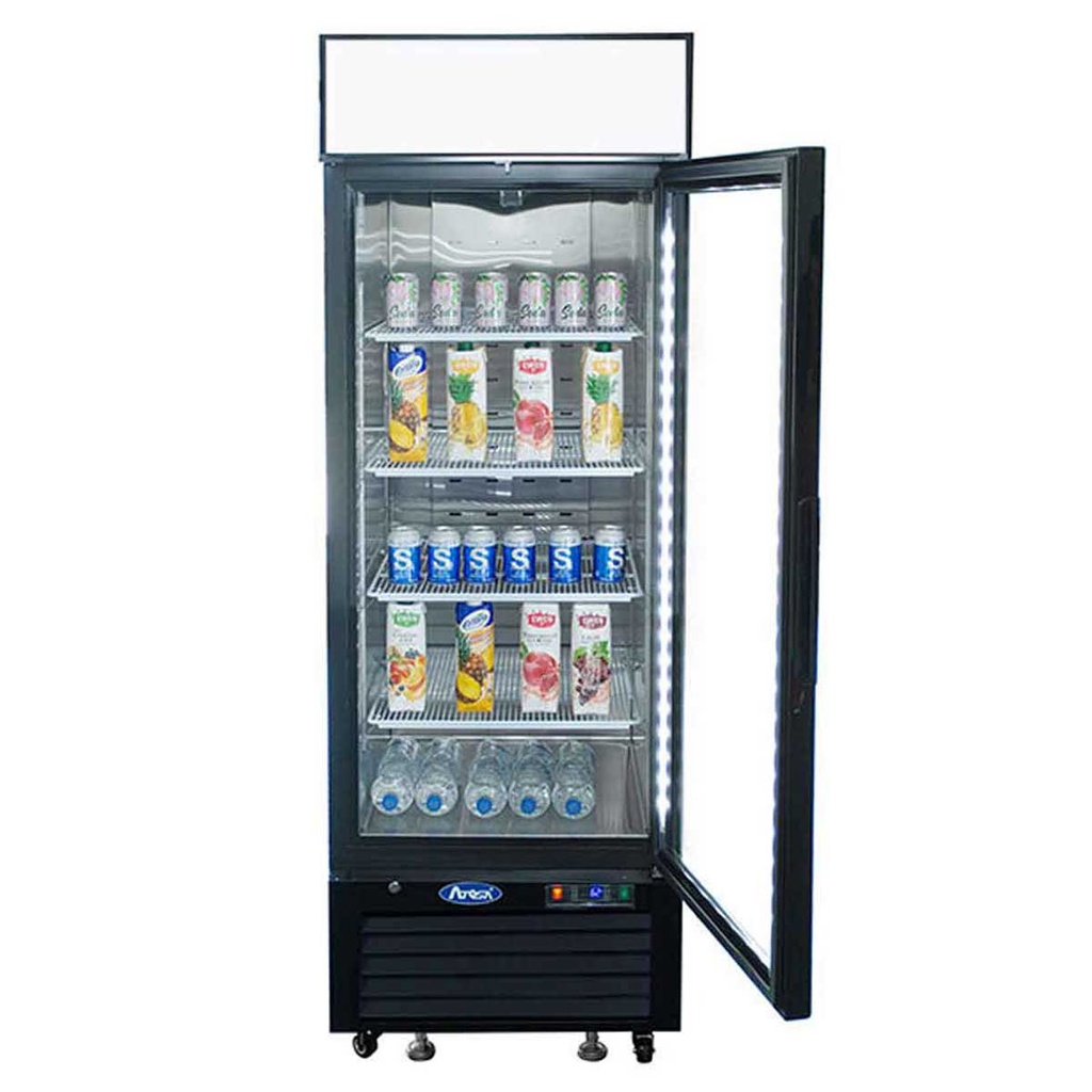Armoire de présentation 1 porte vitrée positive noire 610L