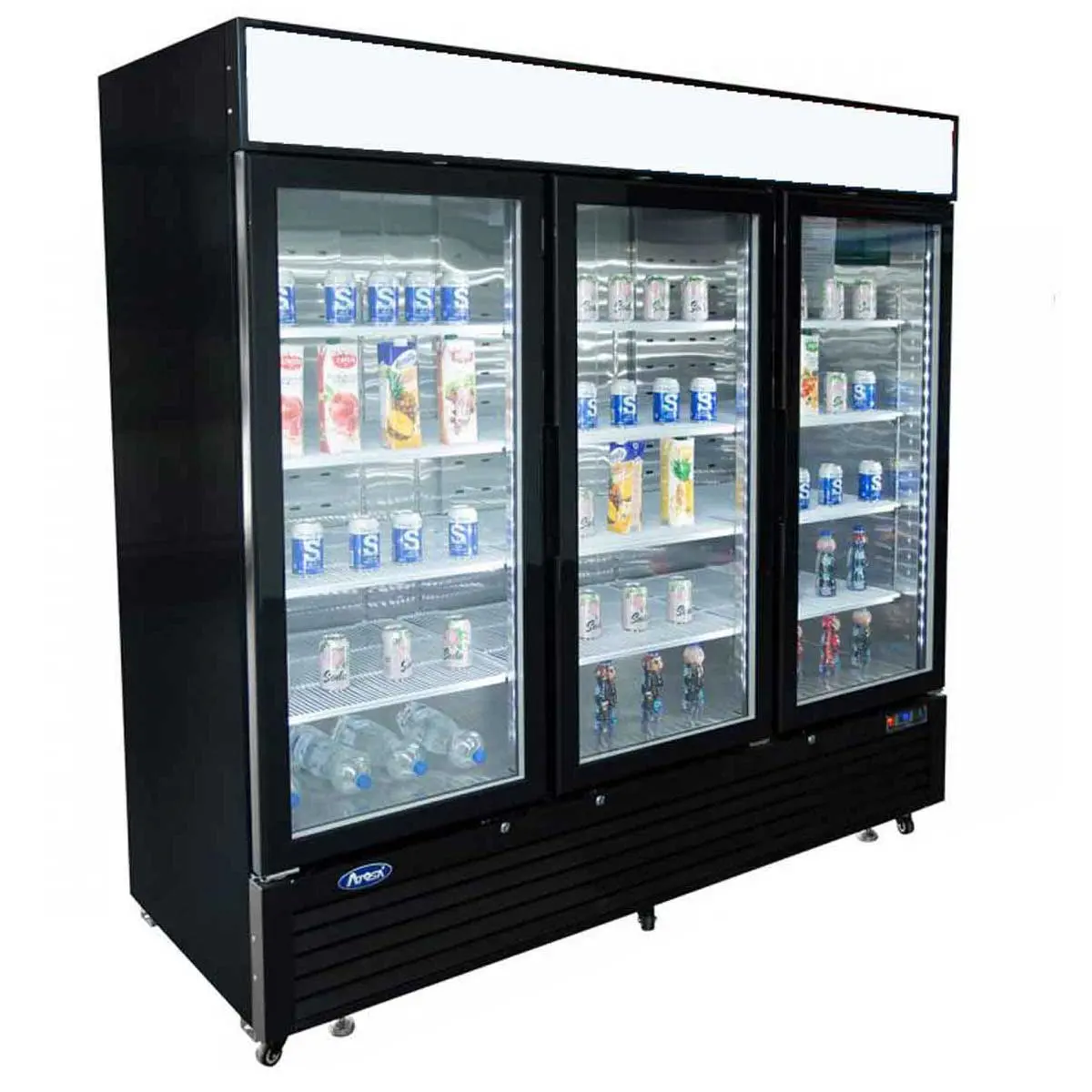 Armoire de présentation 3 portes vitrées négative noire 2050L