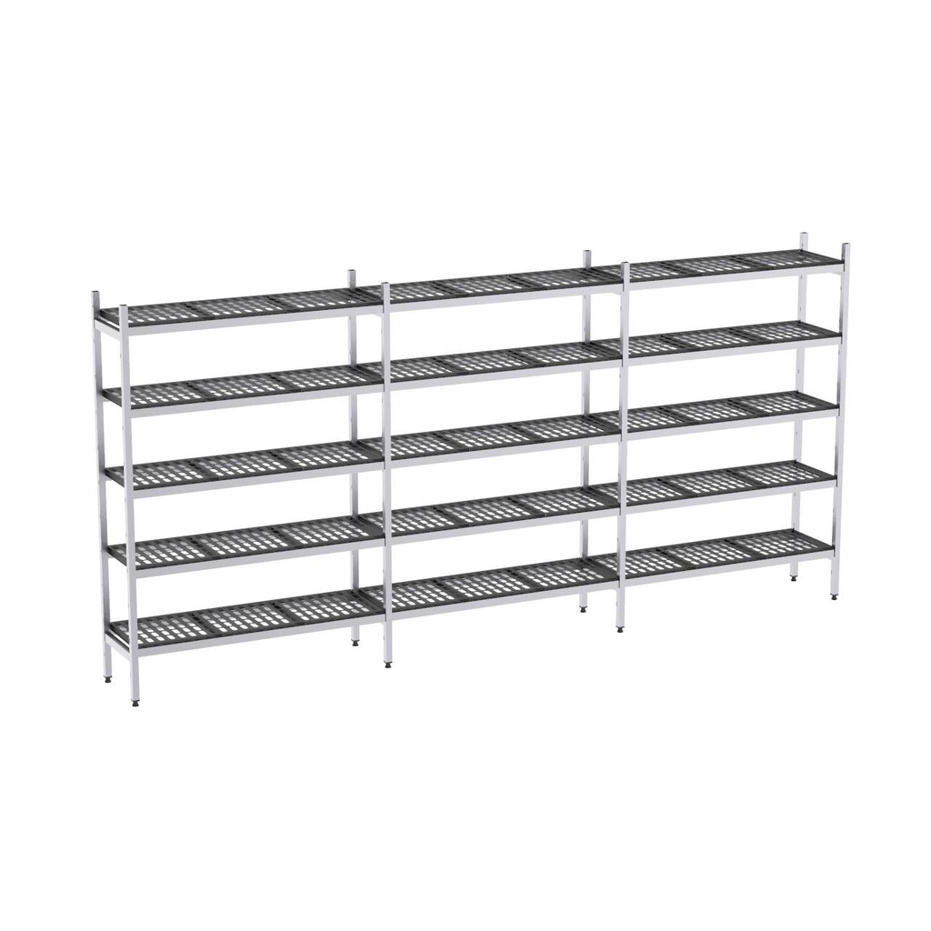 Rayonnage aluminium 4473x570 2000 5 niveaux