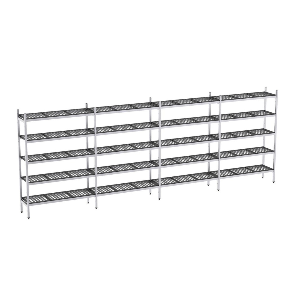 Rayonnage aluminium 5572x370 1700 5 niveaux