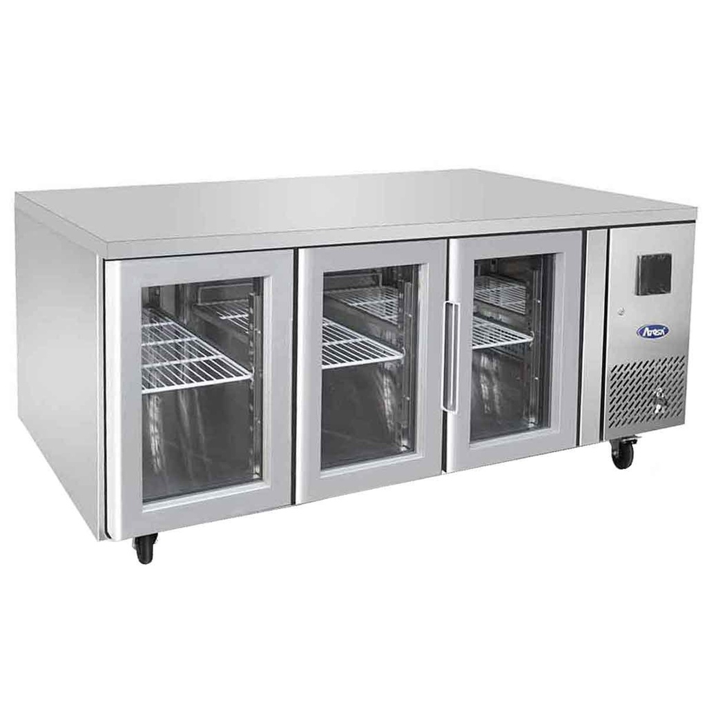 Table réfrigérée positive vitrée GN1/1 - 3 portes - 420L
