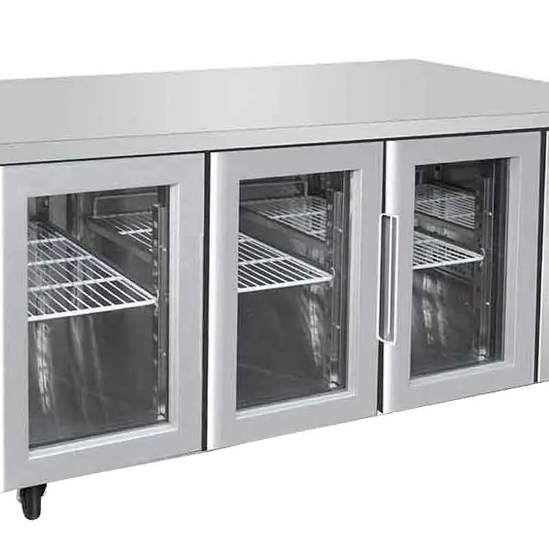 Table réfrigérée positive vitrée GN1/1 - 3 portes - 420L