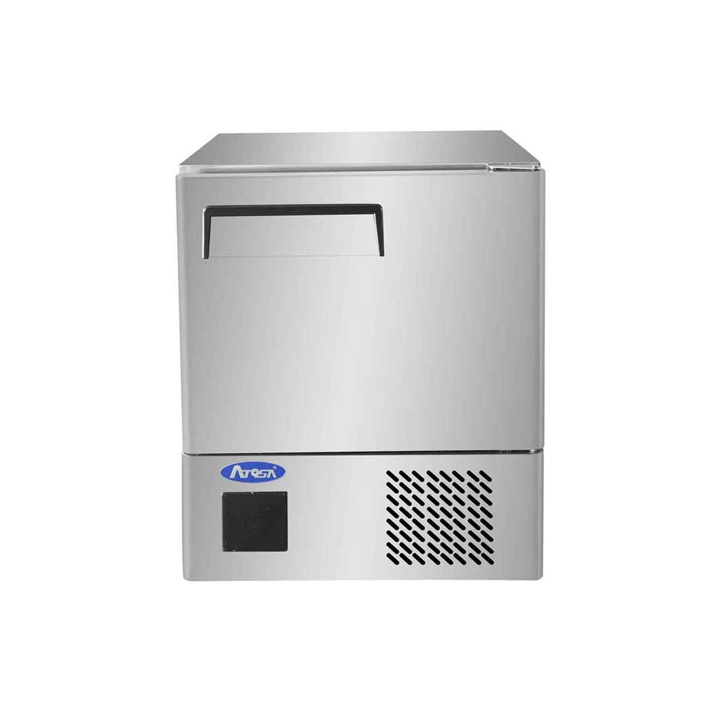 Meuble compact réfrigéré 1 porte - 111L - Positif - Inox