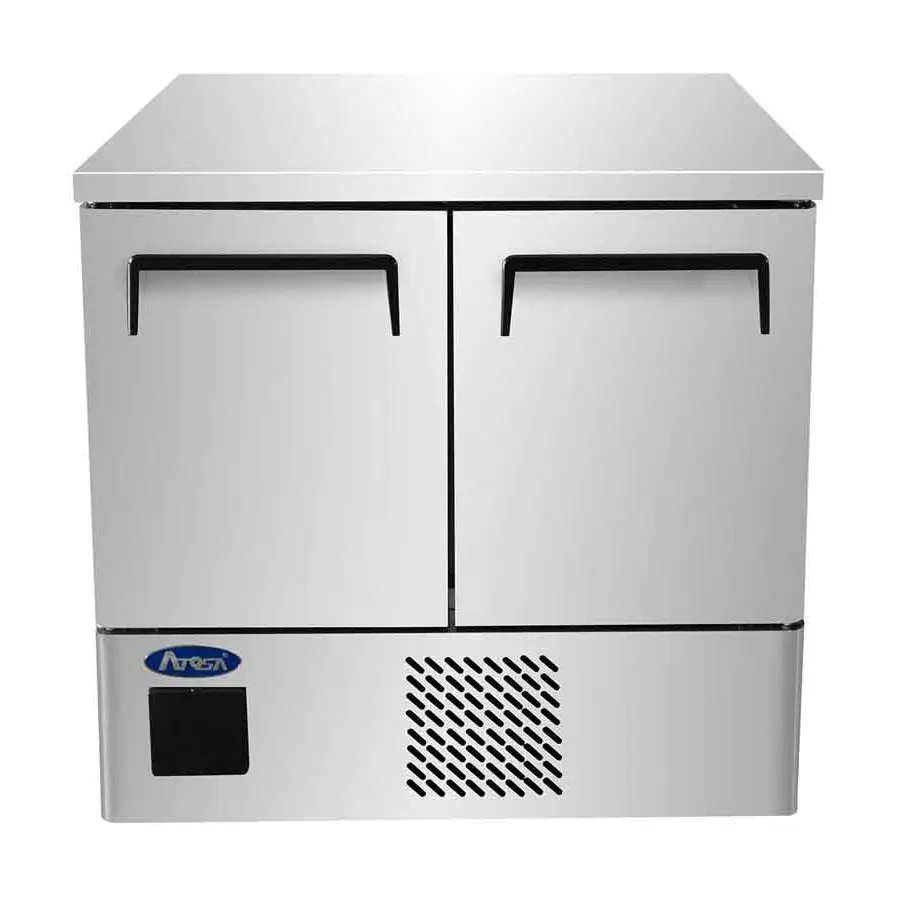 Meuble compact réfrigéré 2 portes GN1/1 - 210L - Négatif - Inox
