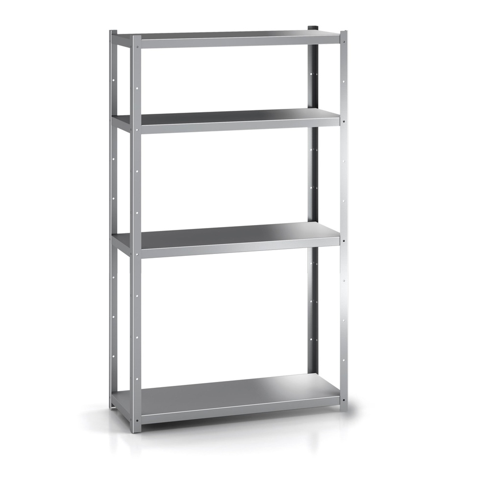 Etagère en acier inoxydable e = 1,5 mm 1400x600x1700 mm avec omégas de renfort à 6 niveaux