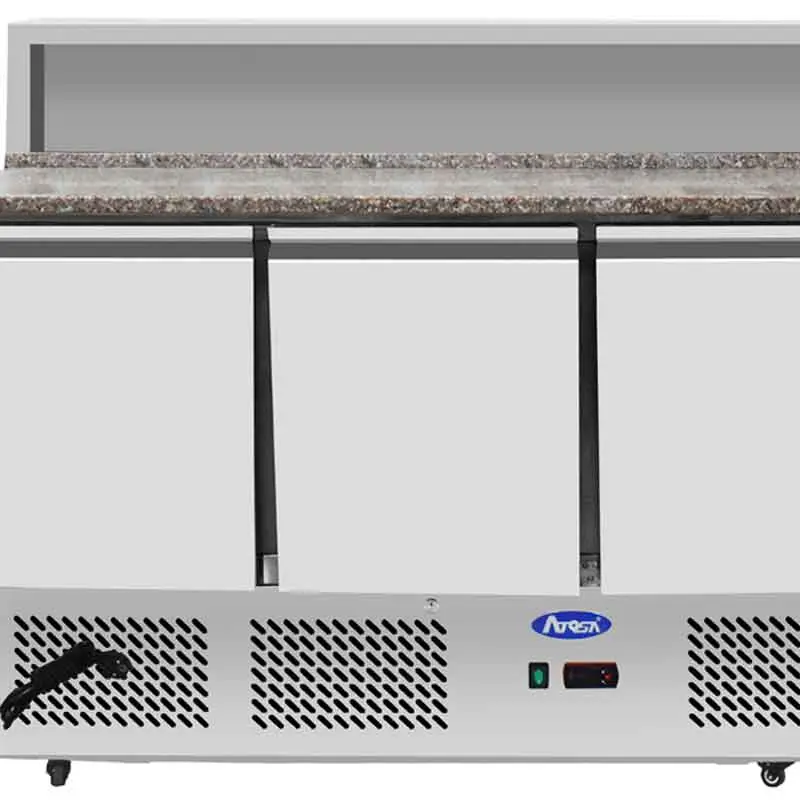 Meuble à pizzas GN1/1 - 3 portes - Comptoir inox - 380L - Inox