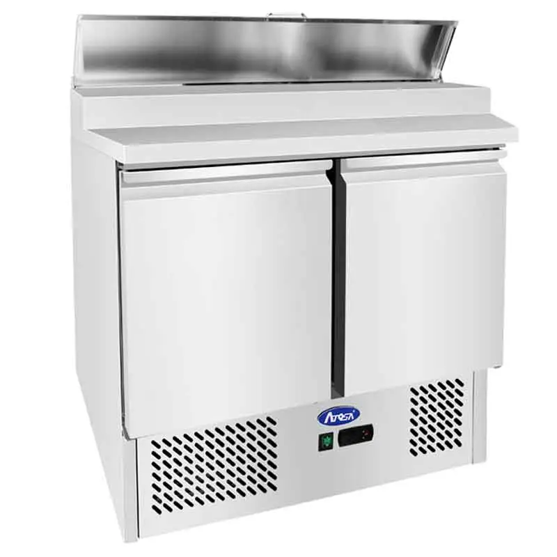 Meuble de préparation GN1/1 - 2 portes - Capot inox - 300L - Inox