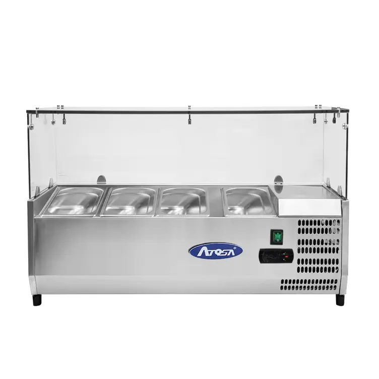 Présentoir à ingrédients VRX 1200/380 - Pare-haleine vitré - 40L - Inox