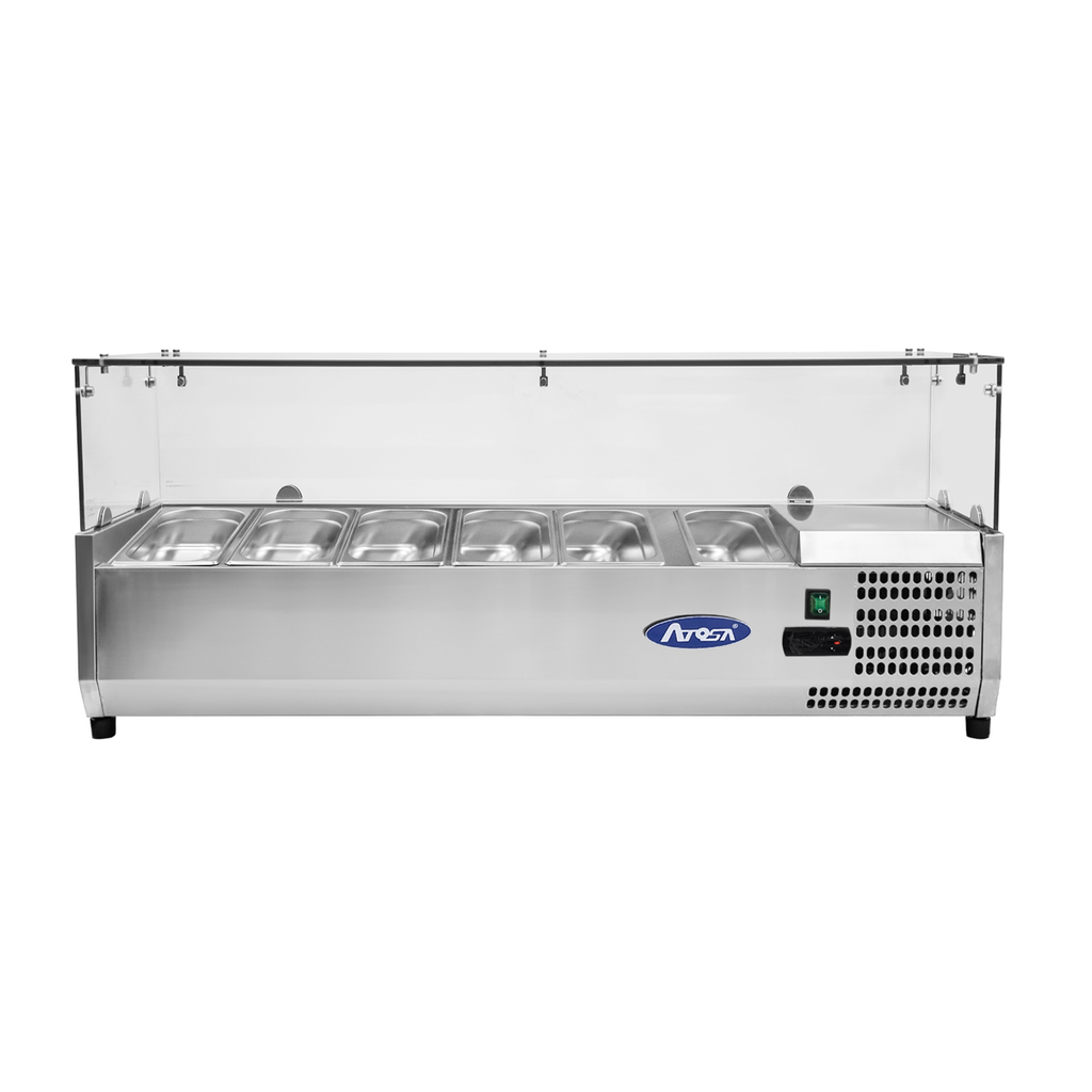 Présentoir à ingrédients VRX 1500/380 - Pare-haleine vitré - 53L - Inox