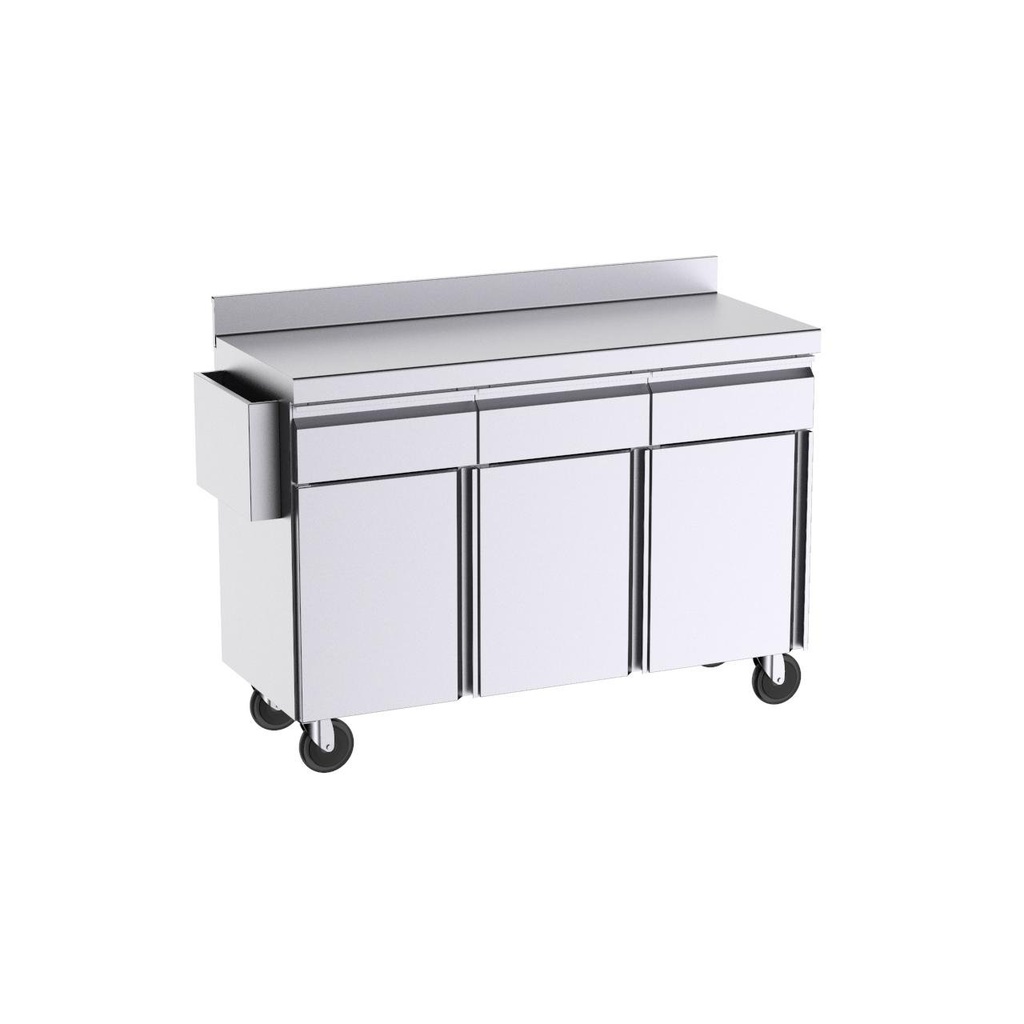 Support de terrasse sans bavettes latérales 1500x600x1100 avec portes