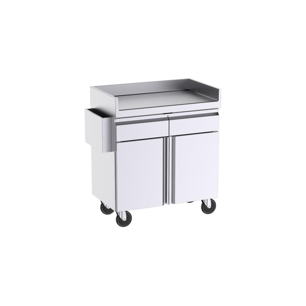 Meuble de soutien pour terrasse avec bavettes latérales 1000x600x1100 avec portes