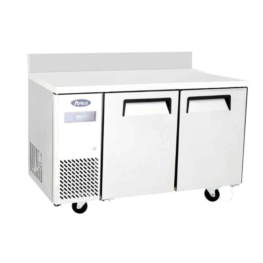 Table réfrigérée compacte négative - 2 portes + dosseret - 370L