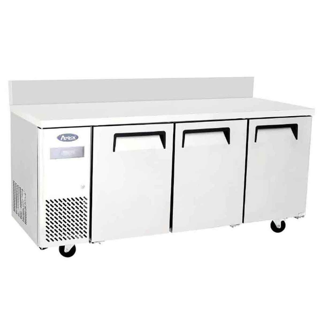 Table réfrigérée compacte négative - 3 portes + dosseret - 470L
