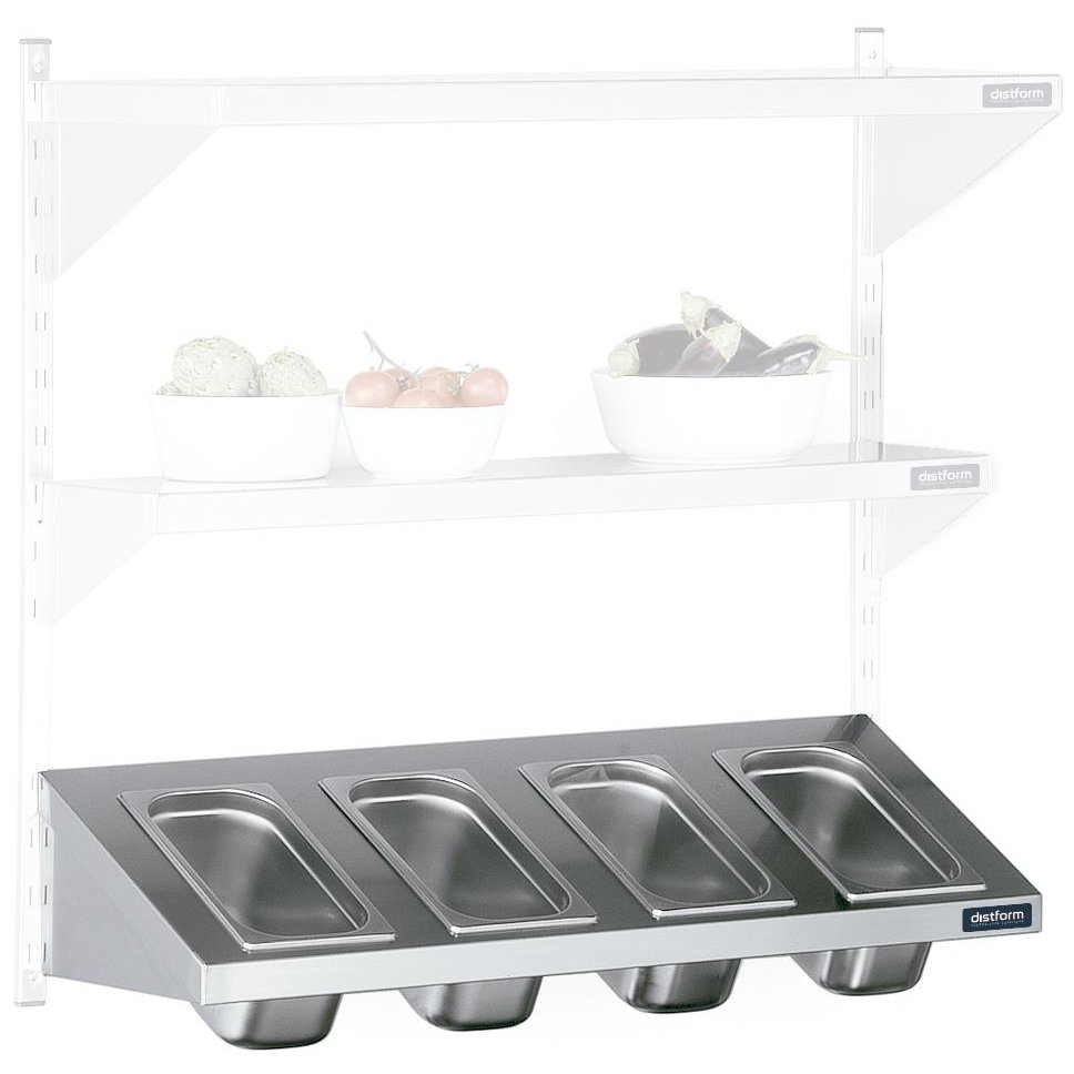 Étagère inclinée réglable 1000x250 pour 4 unités GN 1/6