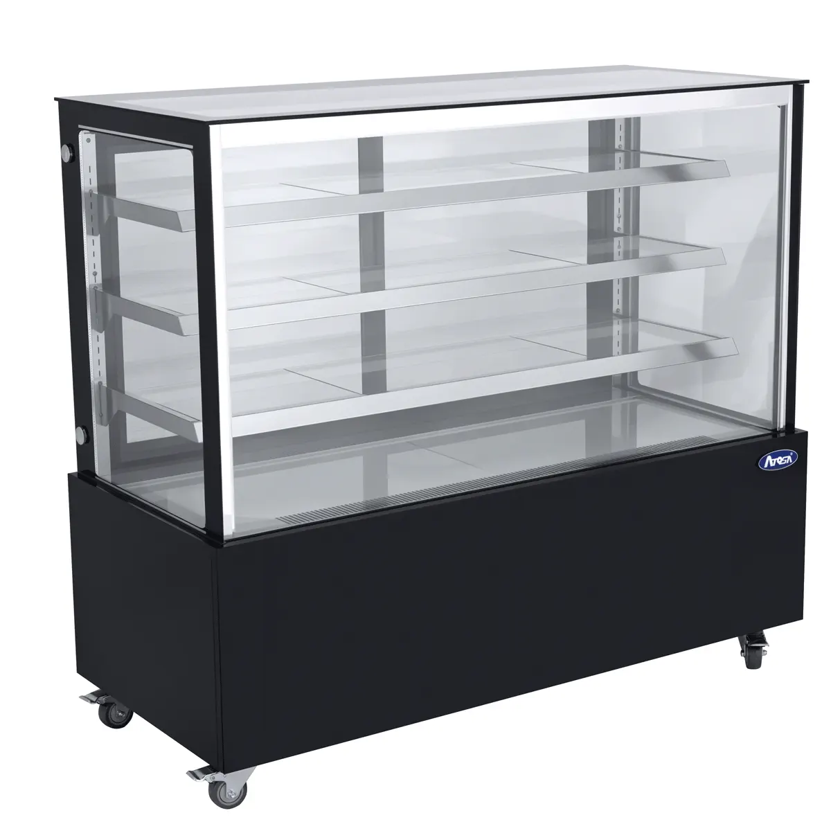 Vitrine réfrigérée comptoir 1800mm - Laquée noire - 3 étagères - Froid ventilé