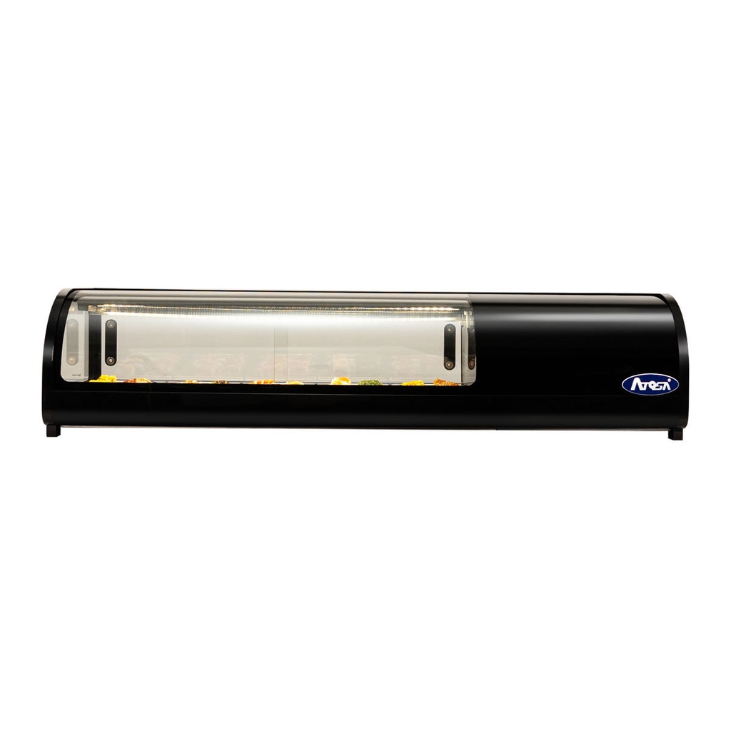 Vitrine à sushis 62L - 5 bacs GN1/3 - Vitrage bombé