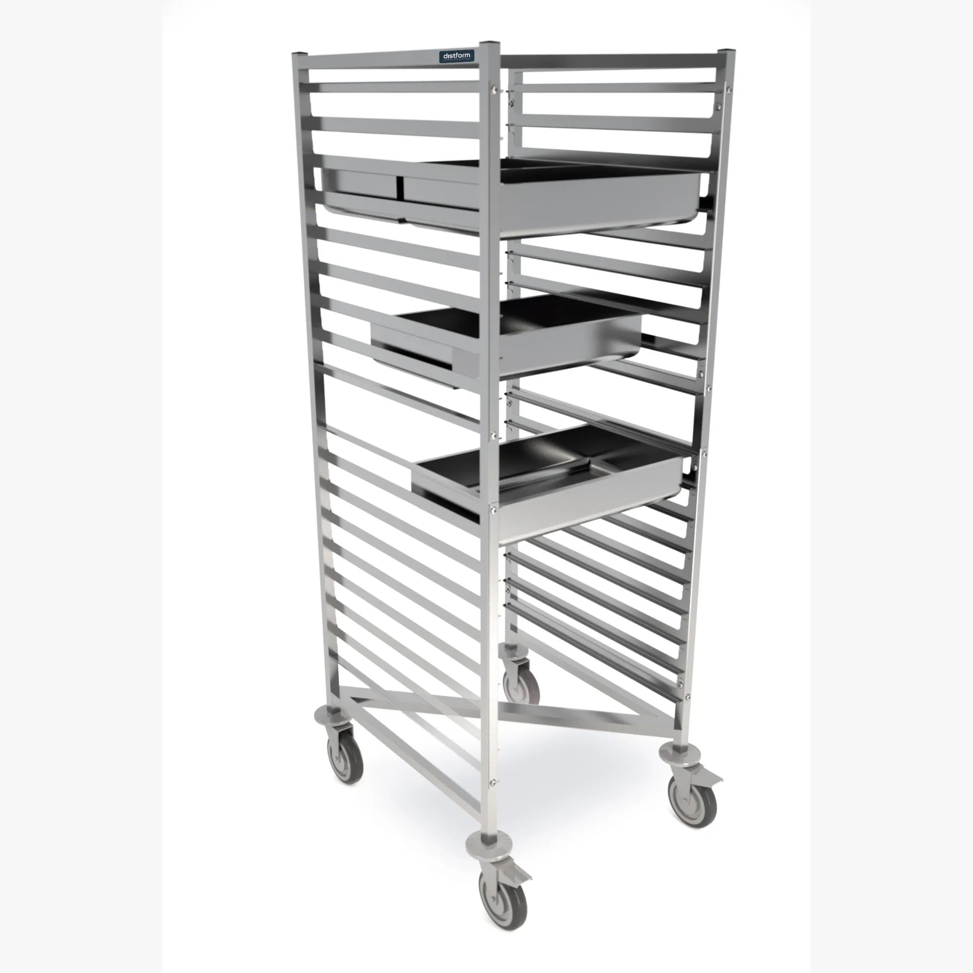 Chariot emboîtable GN 2/1 670x750x1720 (18 paires de glissières)