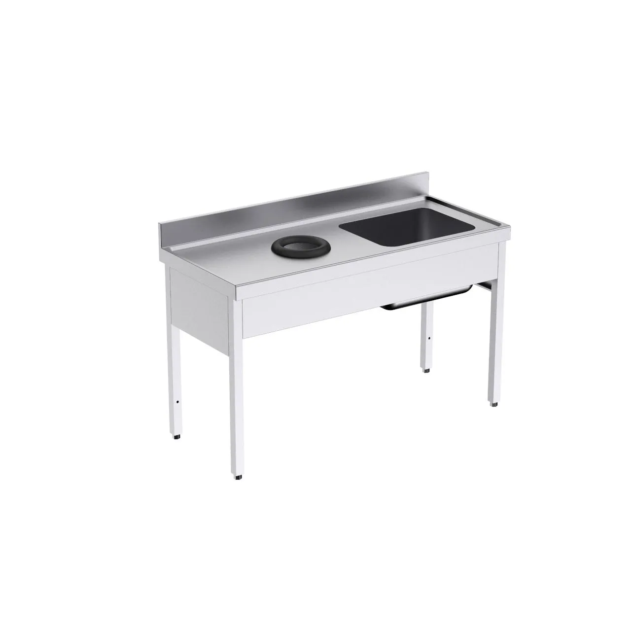 Bâti plonge avec orifice vide-déchets 1400x600x850 à droite