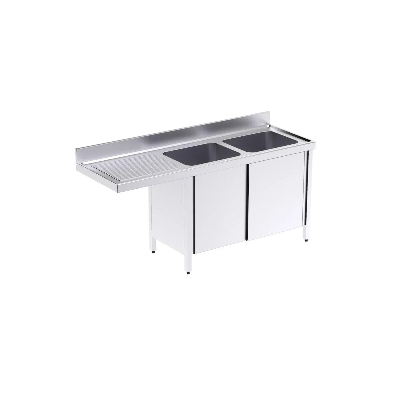 Plonge avec portes 1800x600 G et espace pour lave-vaisselle