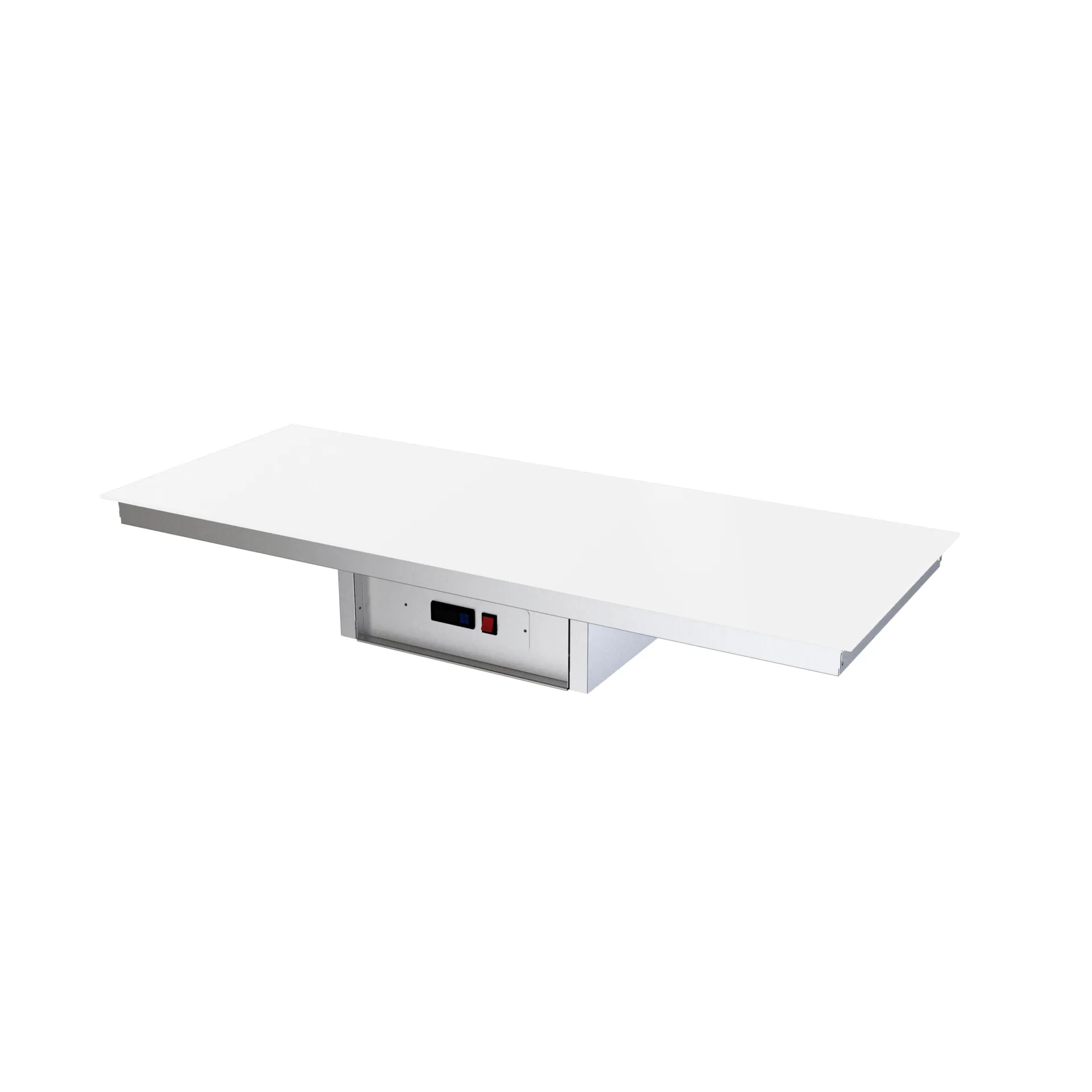 Plaque chauffante en verre trempé blanc 5 GN 1/1 sans cadre