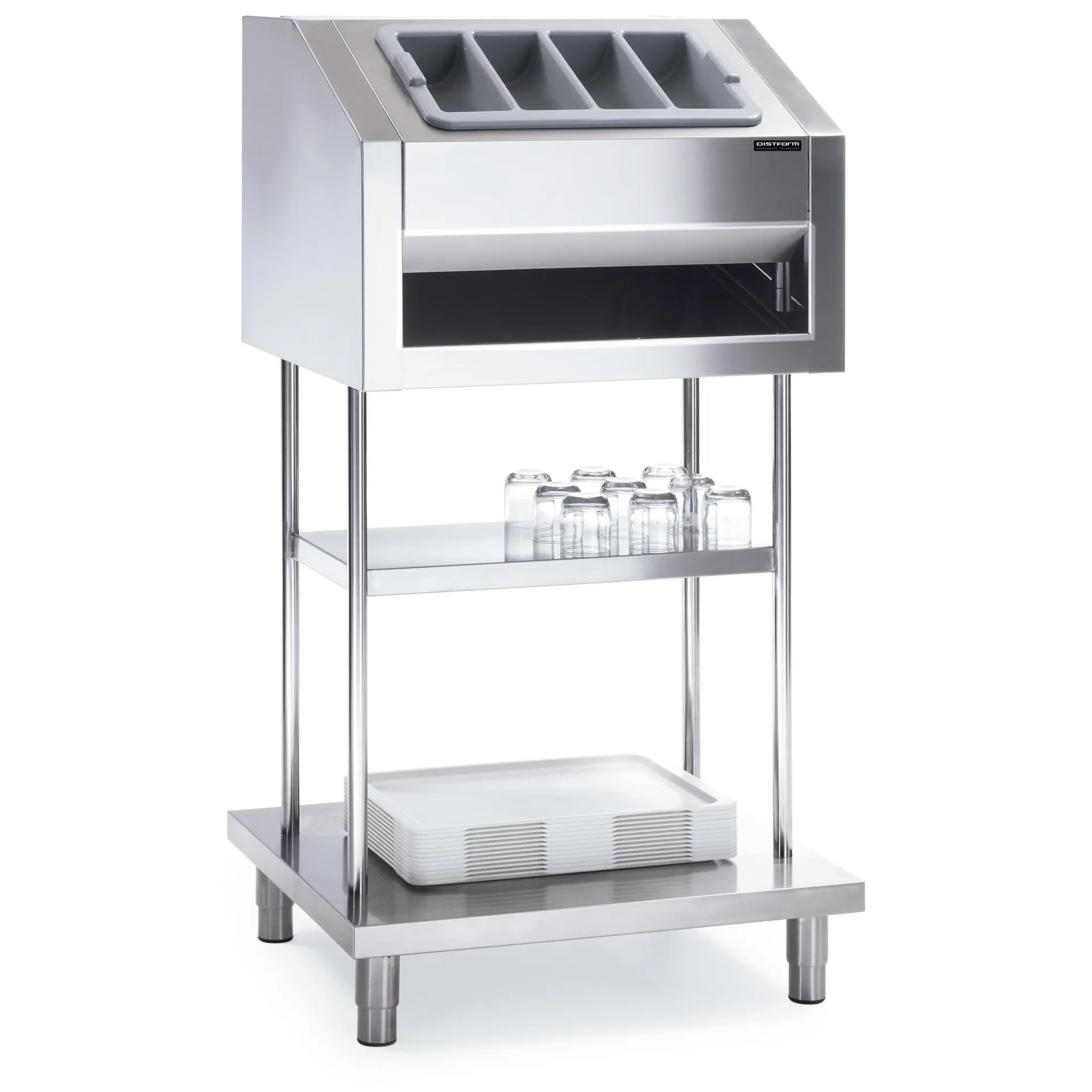 Self pour enfants distributeur de plateaux, couverts et trémie pour pain 800x700x1350