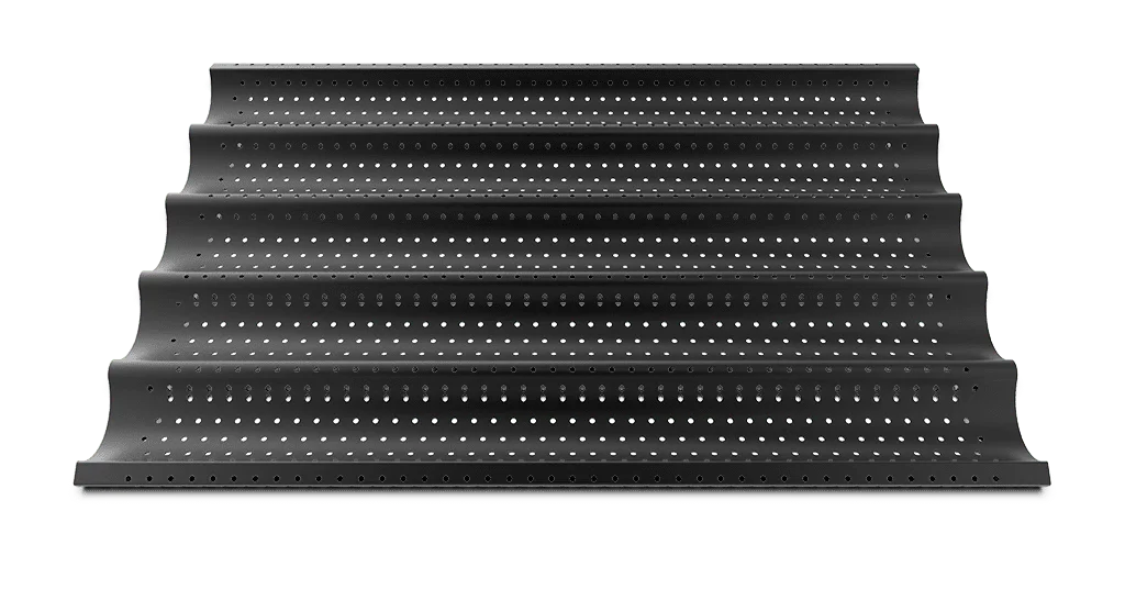 FORO.BAGUETTE.BLACK - Plaque baguette micro-perforée antiadhésive 5 canaux
