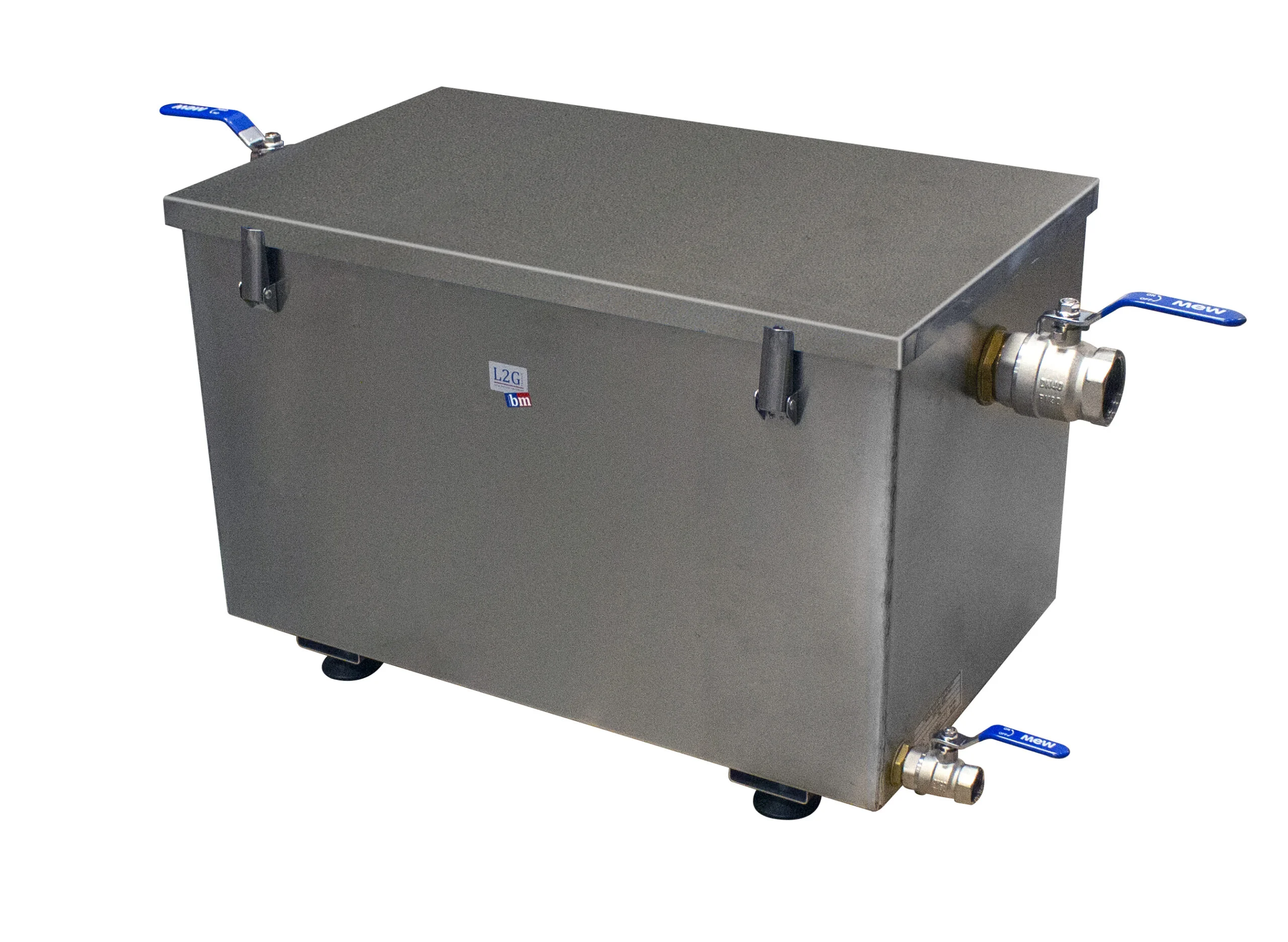 Bac à graisse inox 304, 42L, capacité 100 couverts, 4 pieds réglables, fourni avec panier