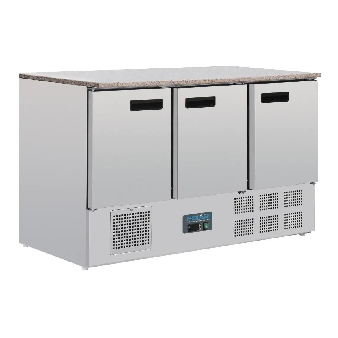 Table réfrigérée positive plan de travail en marbre Polar Série G 3 portes 368L