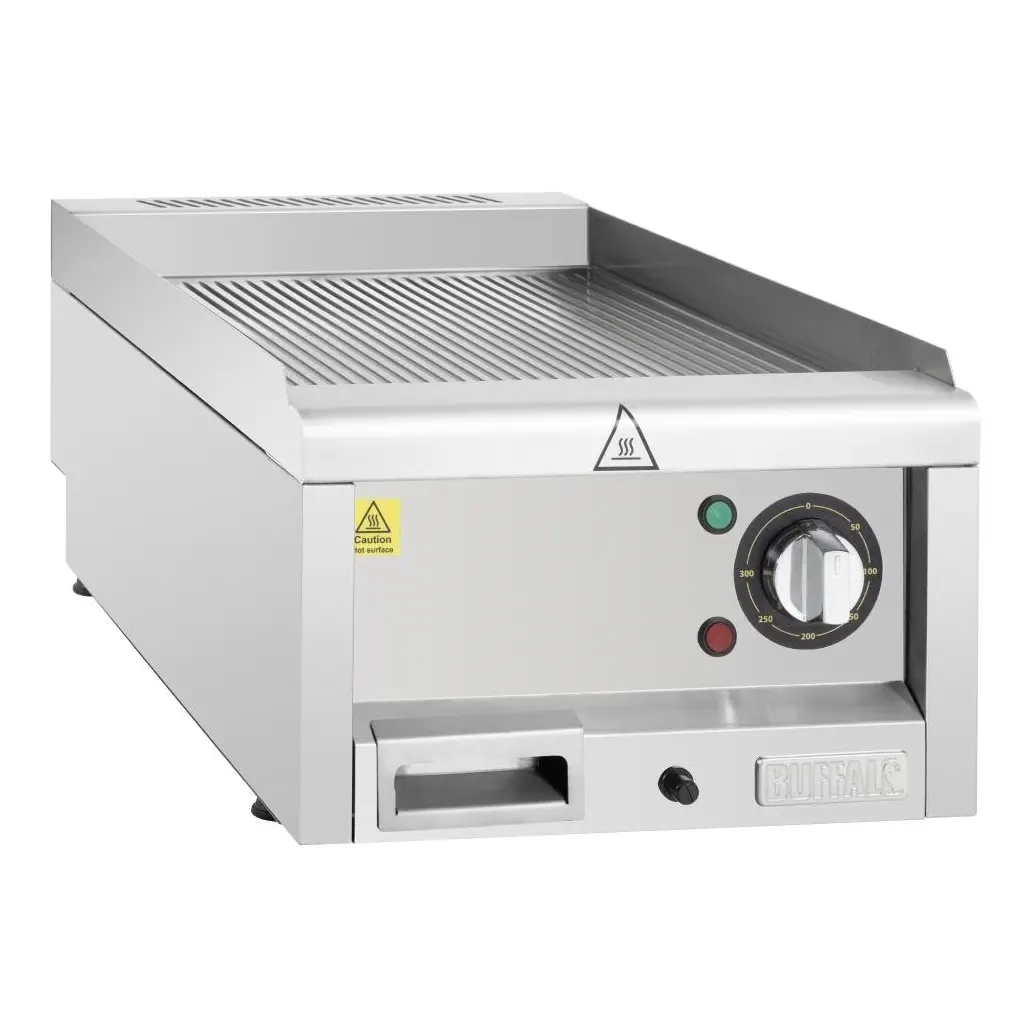 Plaque chauffante électrique nervurée Buffalo série 600, 400 mm