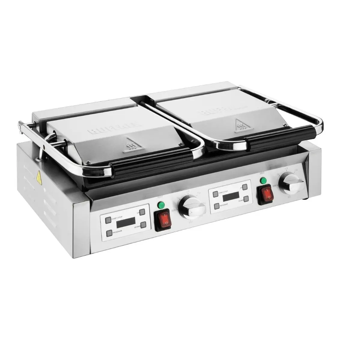 Gril de contact double Buffalo plaques plates et rainurées