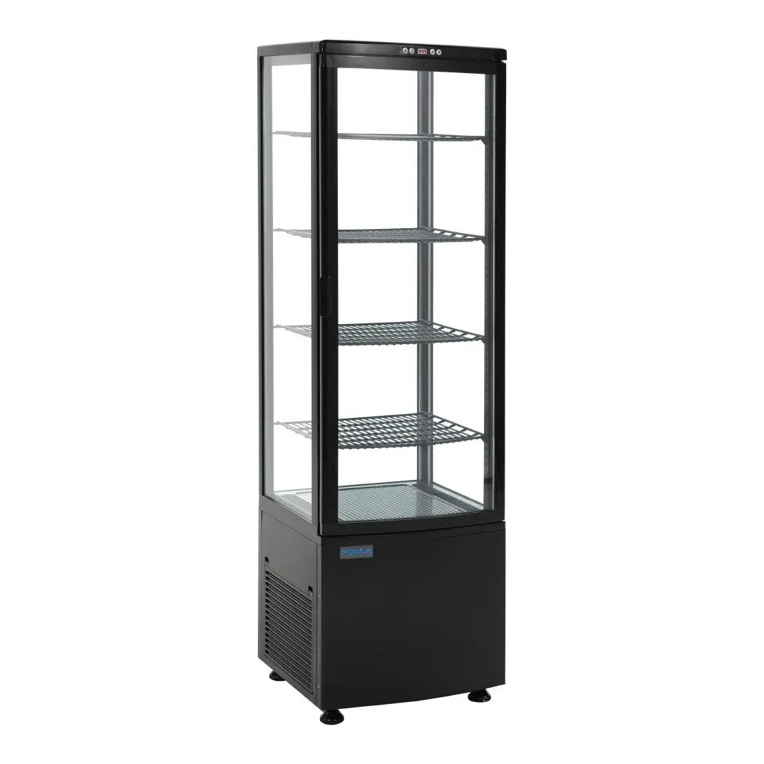 Vitrine réfrigérée avec portes incurvées Polar Série C noire 235L