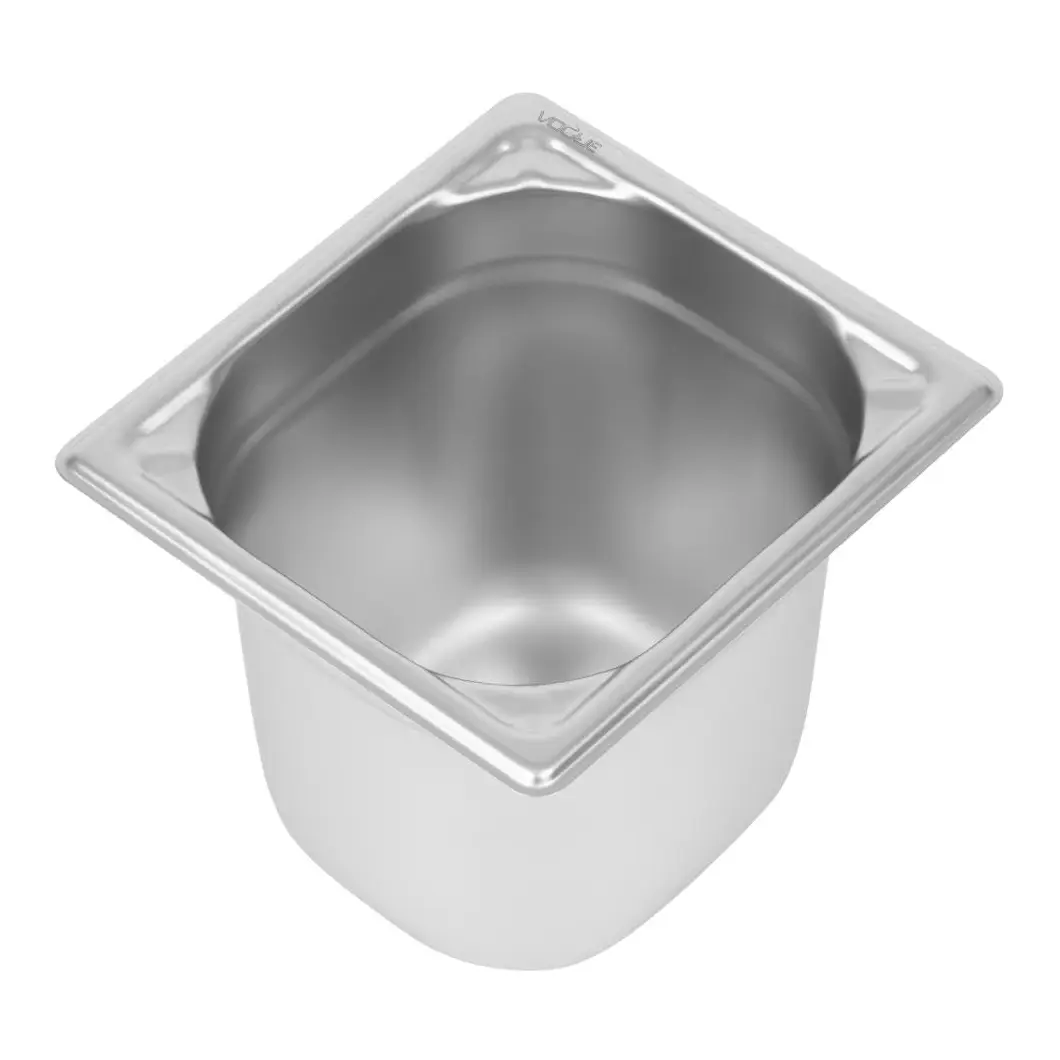 Bac inox 18/10 GN 1/6 professionnel Vogue 150mm