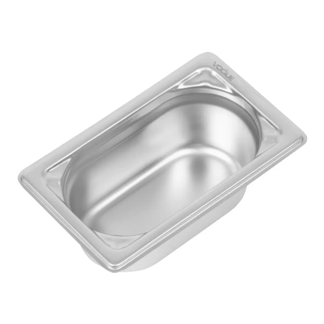 Bac inox 18/10 GN 1/9 professionnel Vogue 65mm