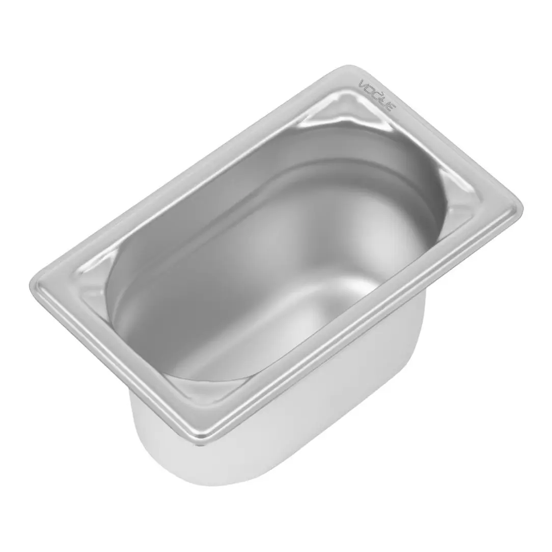 Bac inox 18/10 GN 1/9 professionnel Vogue 100mm