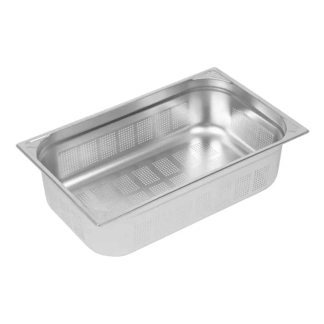 Bac inox 18/10 perforé GN 1/1 professionnel Vogue 150mm