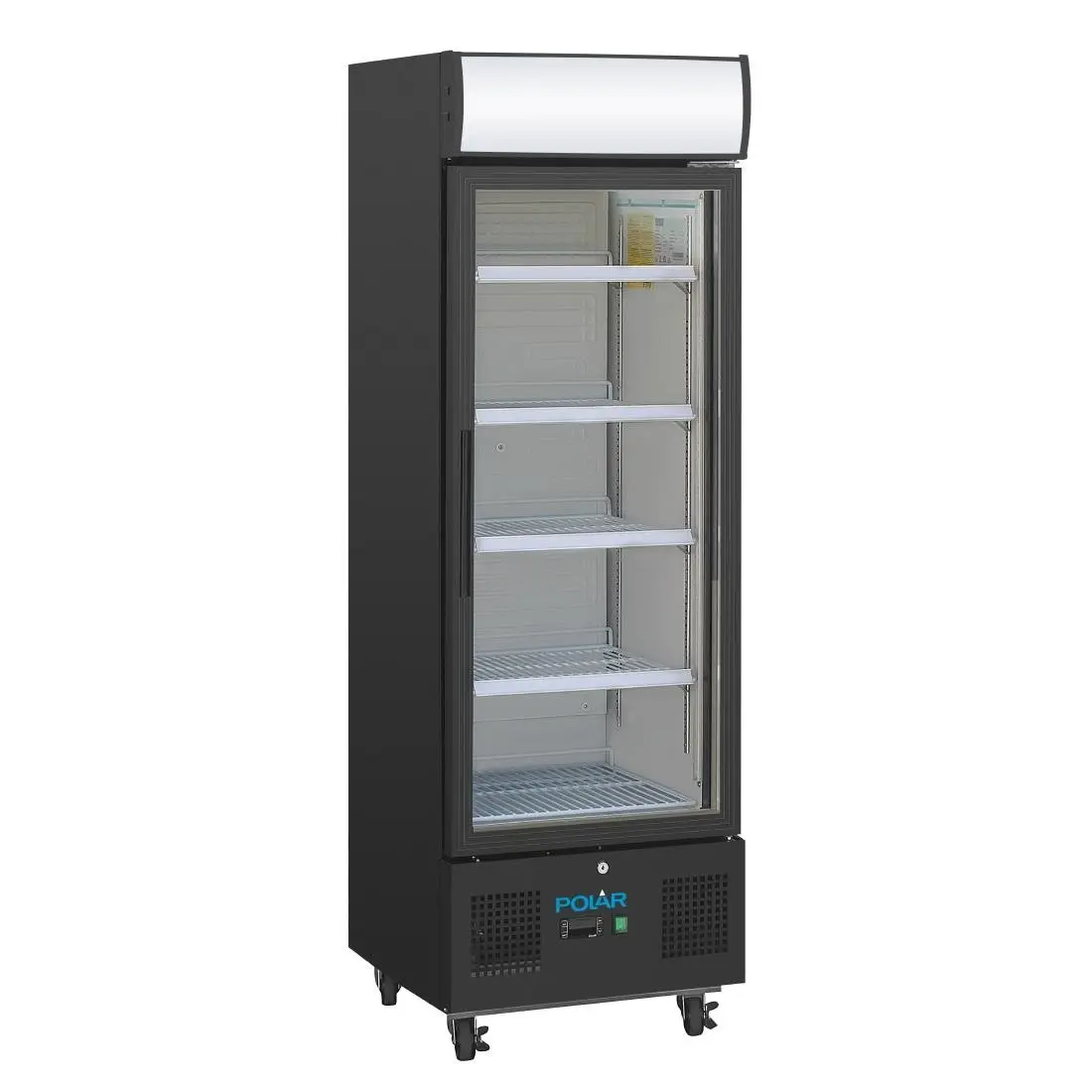 Vitrine réfrigérée positive avec caisson lumineux Polar Série G 218L noire