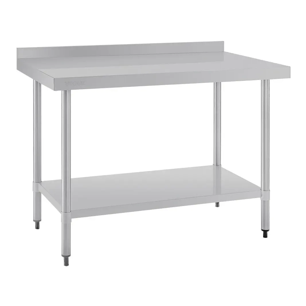Table en acier inoxydable avec rebord Vogue 1200 x 700mm